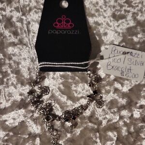 Paparazzi Dazzling Silver and Red Charm Bracelet